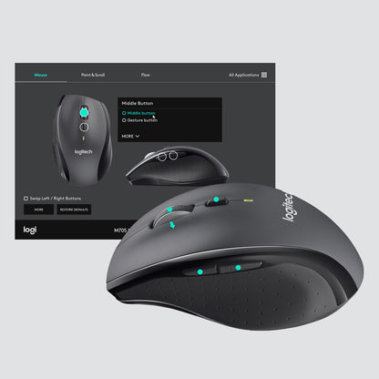 Logitech Customizable Mouse M705 datormöss Kontor högerhand RF Trådlös Optisk 1000 DPI