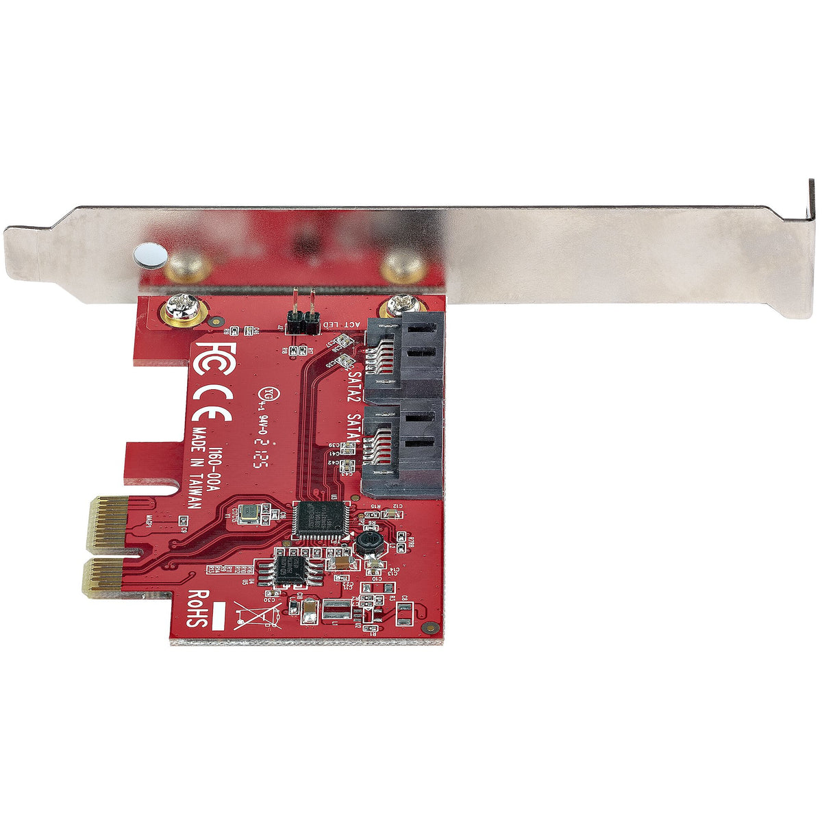 StarTech.com SATA PCIe-kort - 2-portars PCIe SATA-expansionskort - 6 Gbps - Hel-/lågprofil - PCI Express till SATA-adapter/-kontroller - ASM1061 icke-RAID-drift - PCIe till SATA-omvandlare