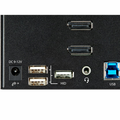 StarTech.com 2-ports DisplayPort KVM-switch för tre skärmar - 4K 60 Hz UHD HDR - Desktop DP 1.2 KVM med 2 portar USB 3.0-hubb (5 Gbit/s) och 4x USB 2.0 HID-portar, ljud - Snabbtangenter för omkoppling - TAA