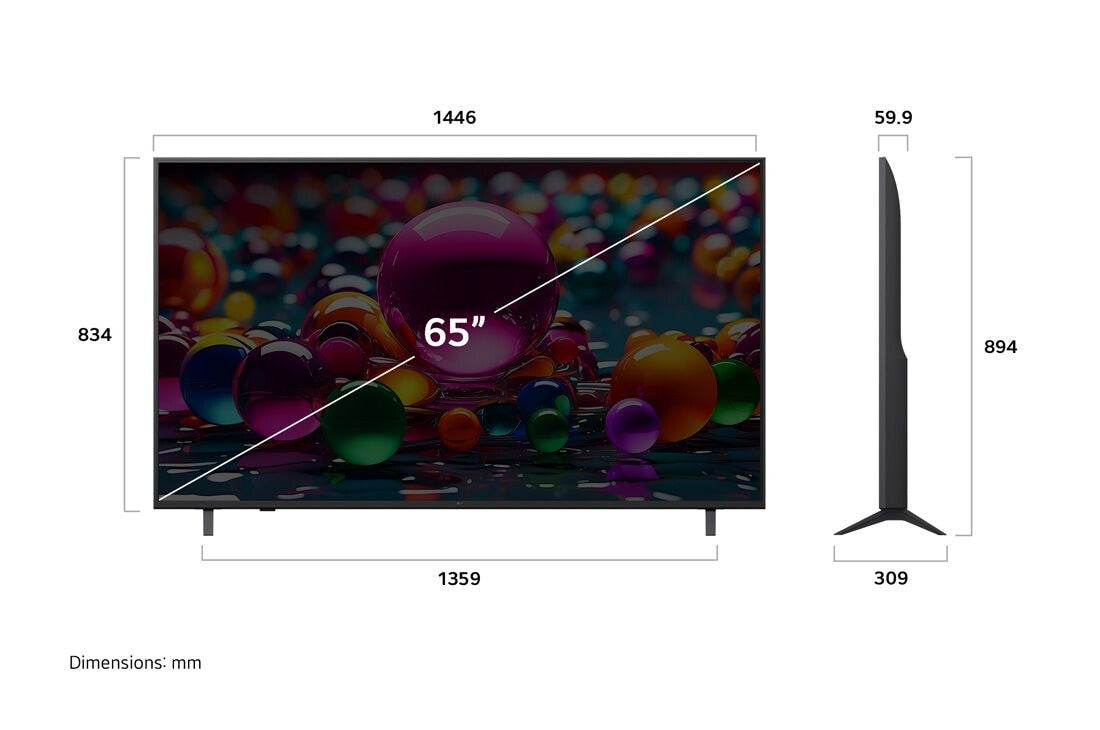 LG UHD AI 65UA75003LA TV-apparat 165,1 cm (65") 4K Ultra HD Smart-TV Wi-Fi Svart
