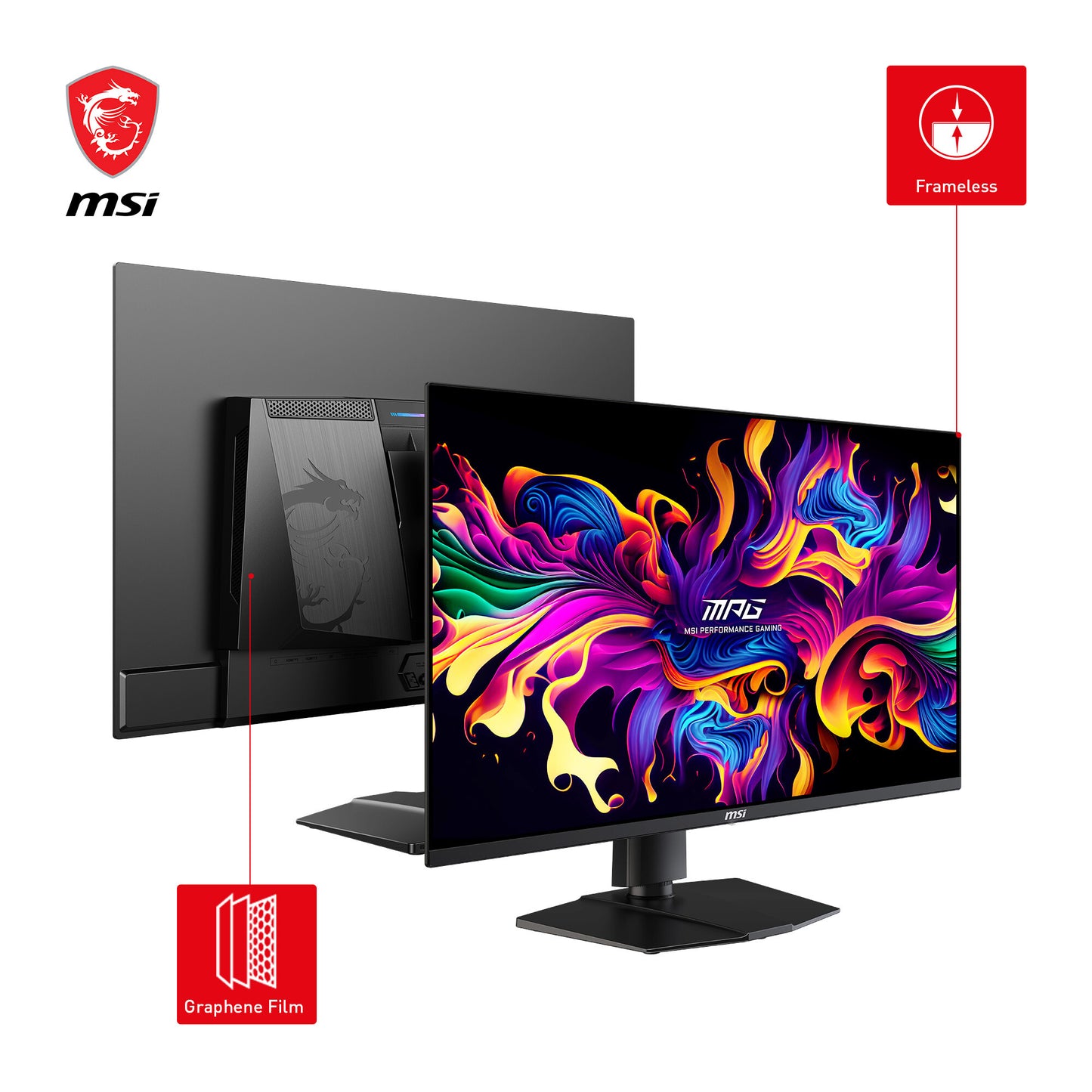MSI MPG 321URXDE QD-OLED platta pc-skärmar 80 cm (31.5") 3840 x 2160 pixlar 4K Ultra HD Svart