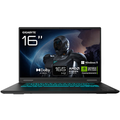 GIGABYTE GAMING A16 3VHK3DE894SH bärbara datorer AMD Ryzen™ 7 260 Bärbar dator 40,6 cm (16") WUXGA 16 GB DDR5-SDRAM 1 TB SSD NVIDIA GeForce RTX 5060 Wi-Fi 6E (802.11ax) Windows 11 Home Svart