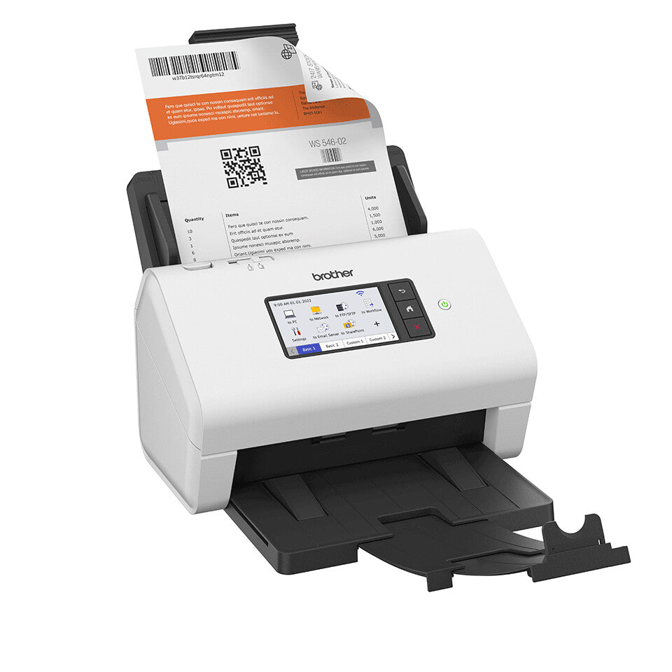 Brother ADS-4900W ADF + arkmatad scanner 600 x 600 DPI A4 Svart, Vit