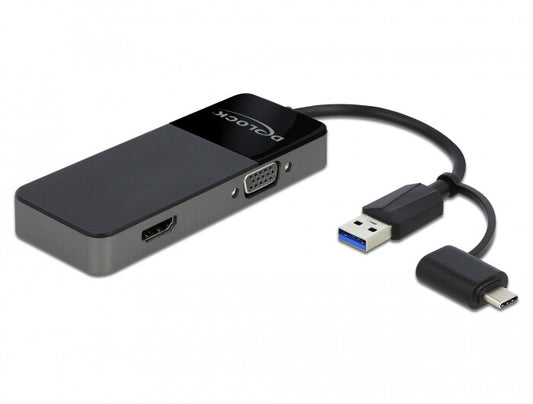 DeLOCK 64085 dockningsstationer för bärbara datorer USB 3.2 Gen 1 (3.1 Gen 1) Type-A Svart