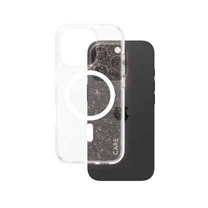 PanzerGlass CARE™ by ® Star Lit Case w. White MagSafe iPhone 16 Pro mobiltelefonfodral Mobilskal Transparent