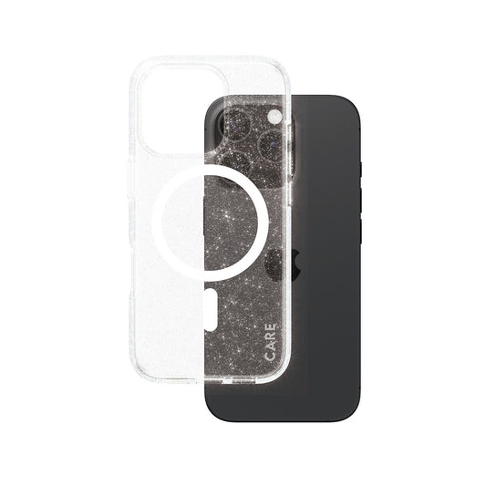 PanzerGlass CARE by ® Flagship Case Urban Combat Star Lit w. White MagSafe iPhone 16 Pro mobiltelefonfodral Omslag Transparent
