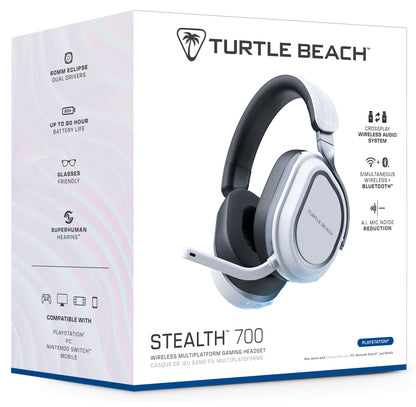 Turtle Beach Stealth 700 Headset Kabel Huvudband Spela Bluetooth Grå, Vit