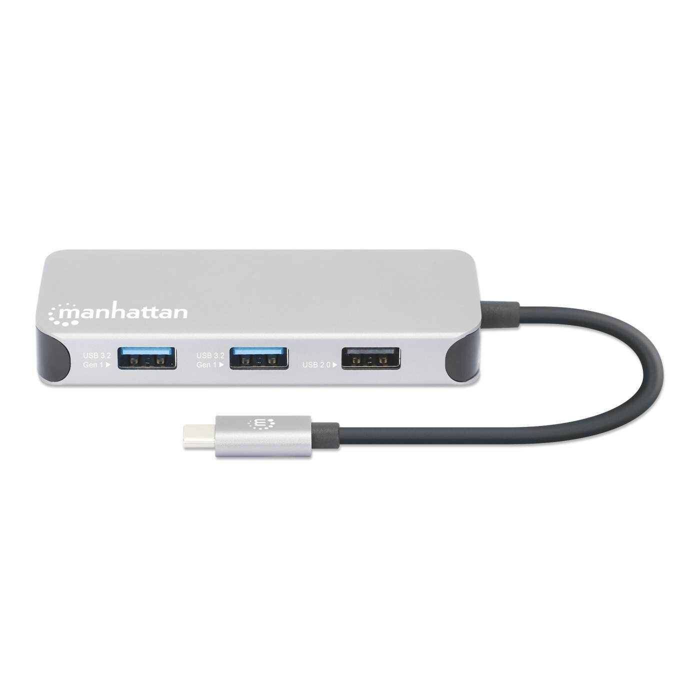 Manhattan 130615 dockningsstationer för bärbara datorer Kabel USB 3.2 Gen 1 (3.1 Gen 1) Type-C Gjuten aluminium