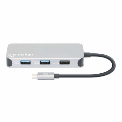 Manhattan 130615 dockningsstationer för bärbara datorer Kabel USB 3.2 Gen 1 (3.1 Gen 1) Type-C Gjuten aluminium