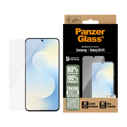 PanzerGlass ® Screen Protector Samsung Galaxy S25 FE 5G | Ultra-Wide Fit w. EasyAligner Genomskinligt skärmskydd 1 styck