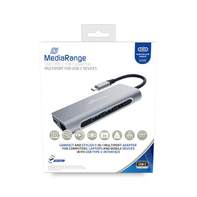 MediaRange MRCS510 dockningsstationer för bärbara datorer USB 3.2 Gen 1 (3.1 Gen 1) Type-C Silver