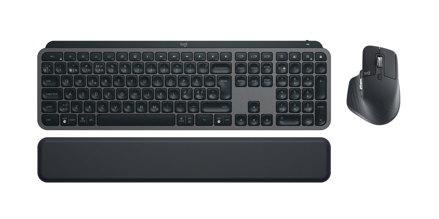 Logitech MX Keys S Combo tangentbord Mus inkluderad Kontor Bluetooth Nordic grafit
