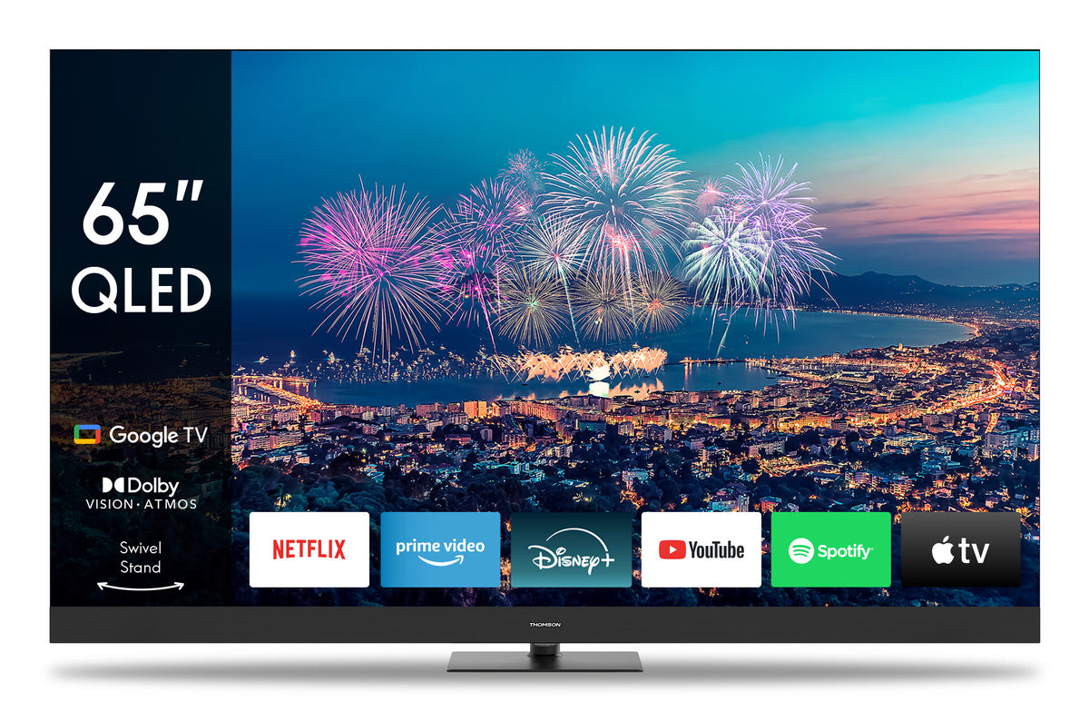 Thomson Q70 Series 165,1 cm (65") 4K Ultra HD Smart-TV Wi-Fi Svart 300 cd/m²