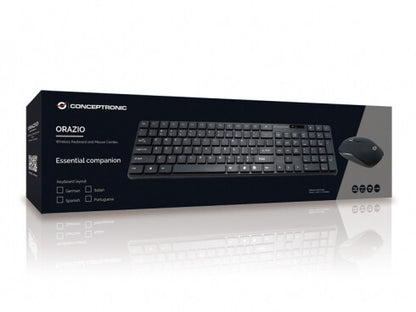 Conceptronic Orazio tangentbord Mus inkluderad Hem RF Trådlös QWERTY Spansk Svart