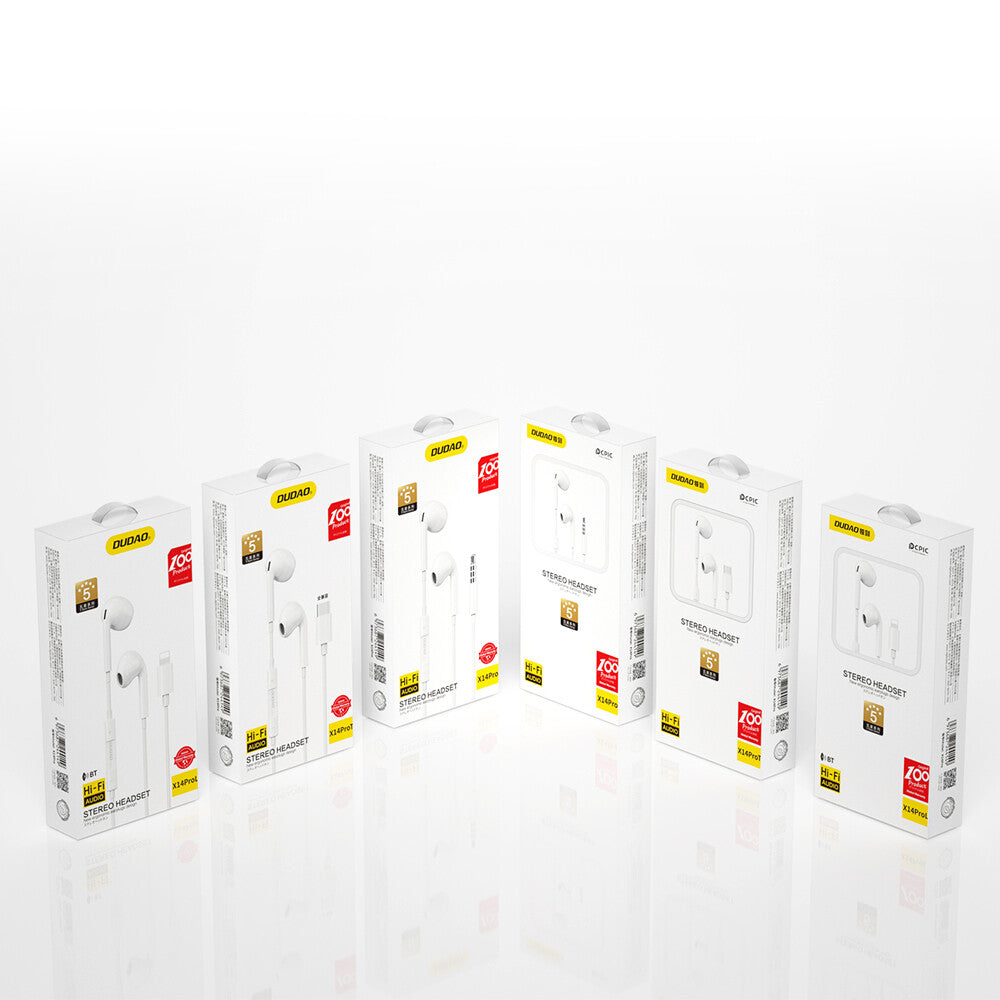 DUDAO X14TPRO Headset Kabel I öra Samtal/musik Vit
