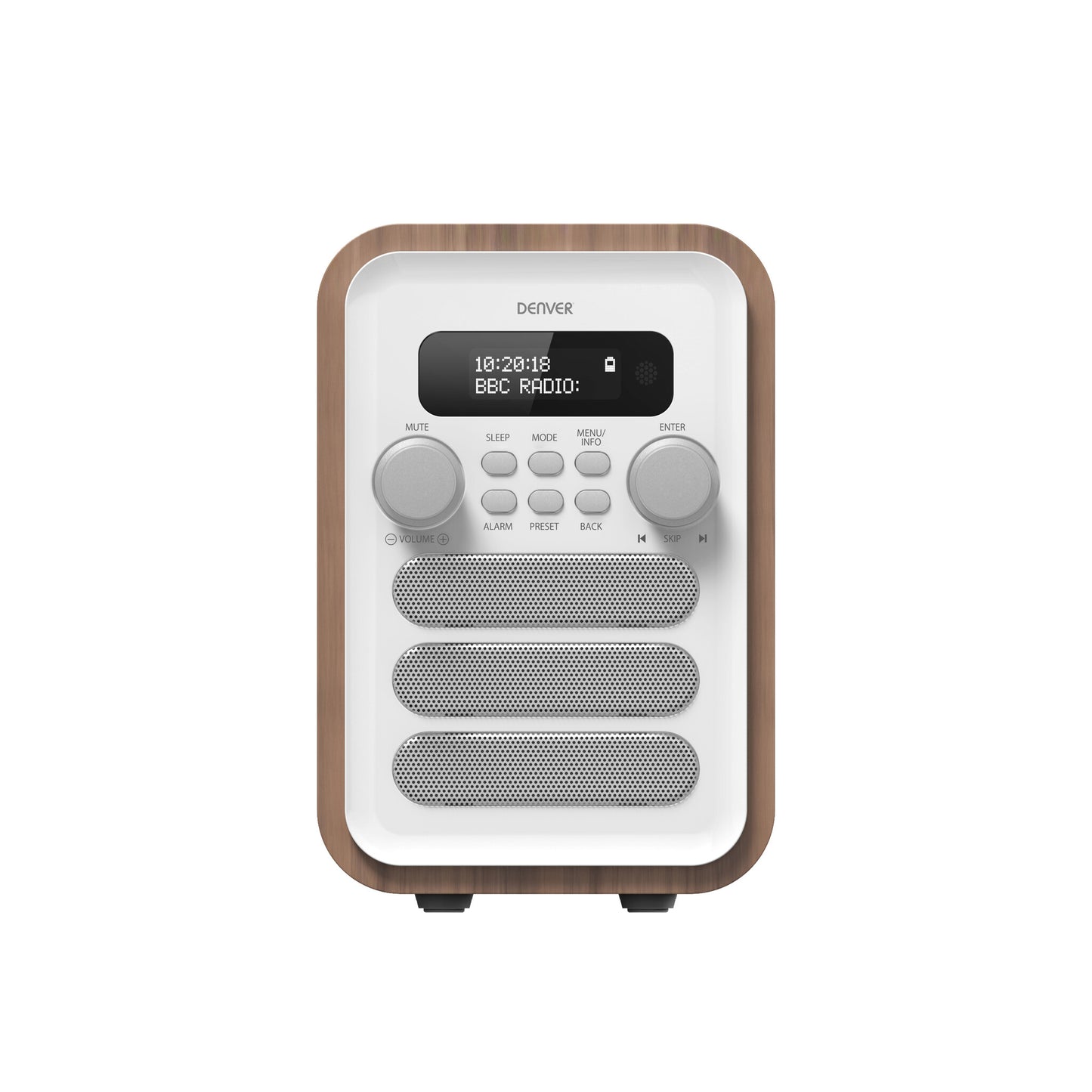 Denver DAB-48WHITE Personal Digital Vit, Trä