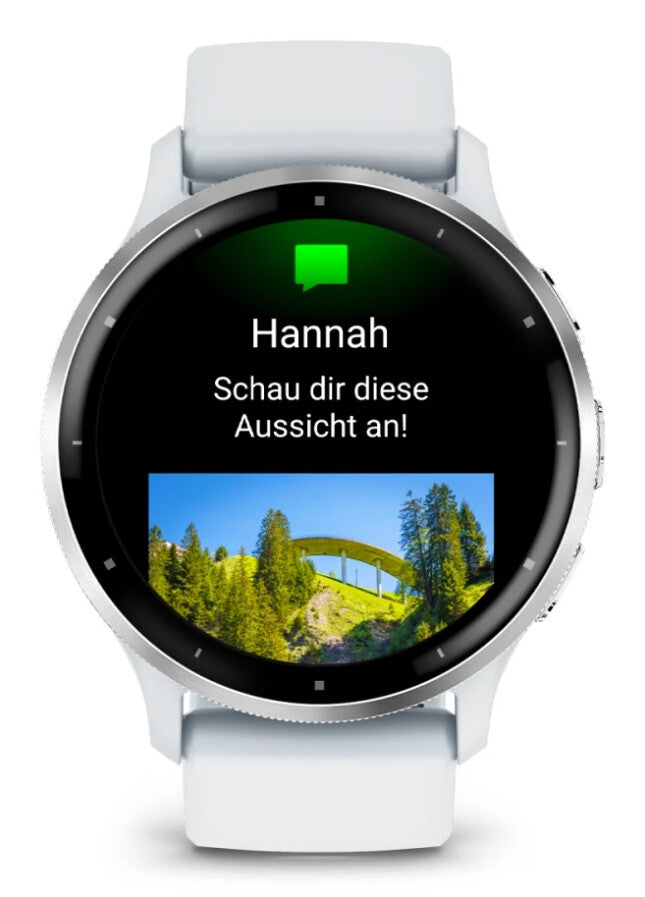 Garmin Venu 3 3,56 cm (1.4") AMOLED 45 mm Digital 454 x 454 pixlar Pekskärm Silver, Vit Wi-Fi GPS