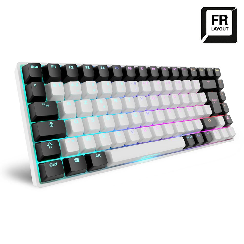 Sharkoon SKILLER SGK50 S3 tangentbord Spela USB AZERTY Fransk Vit