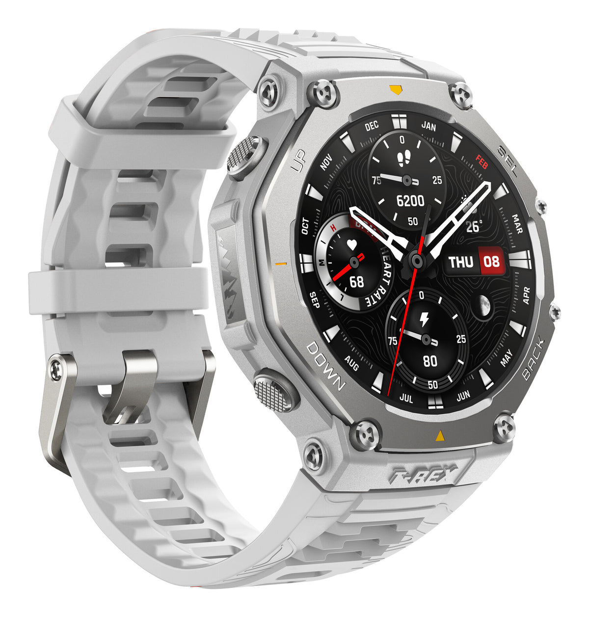 Amazfit T-Rex 3 3,81 cm (1.5") AMOLED Digital 480 x 480 pixlar Pekskärm Rostfritt stål GPS