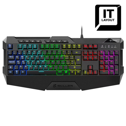 Sharkoon SKILLER SGK4 tangentbord Spela USB QWERTY Italiensk Svart