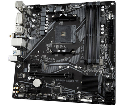 GIGABYTE A520M DS3H AC moderkort AMD A520 Uttag AM4 micro ATX
