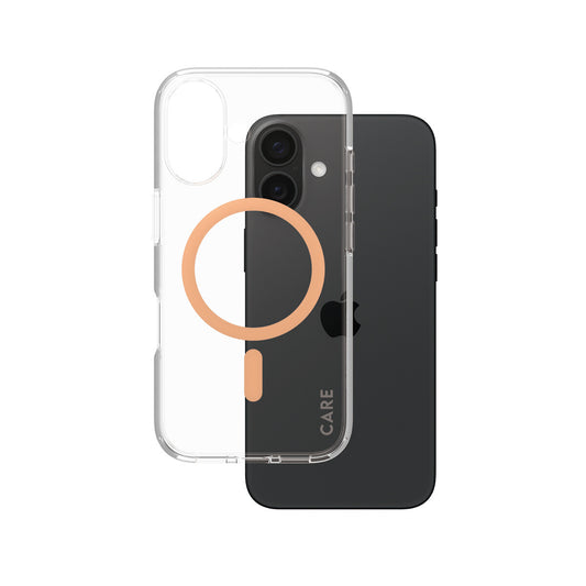 PanzerGlass CARE by ® Flagship Case Transparent Urban Combat w. Peachy MagSafe iPhone 16 mobiltelefonfodral Omslag