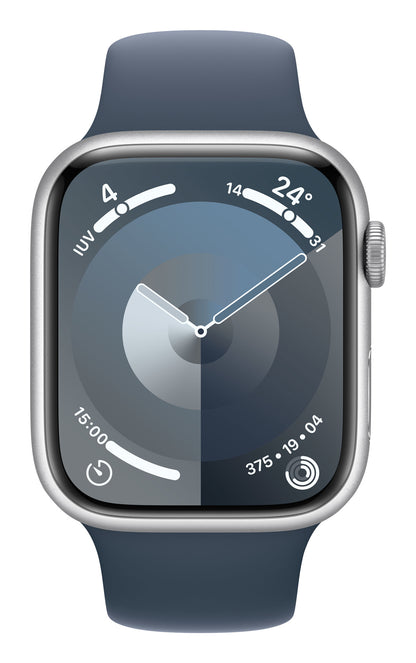 Apple Watch Series 9 45 mm Digital 396 x 484 pixlar Pekskärm Silver Wi-Fi GPS