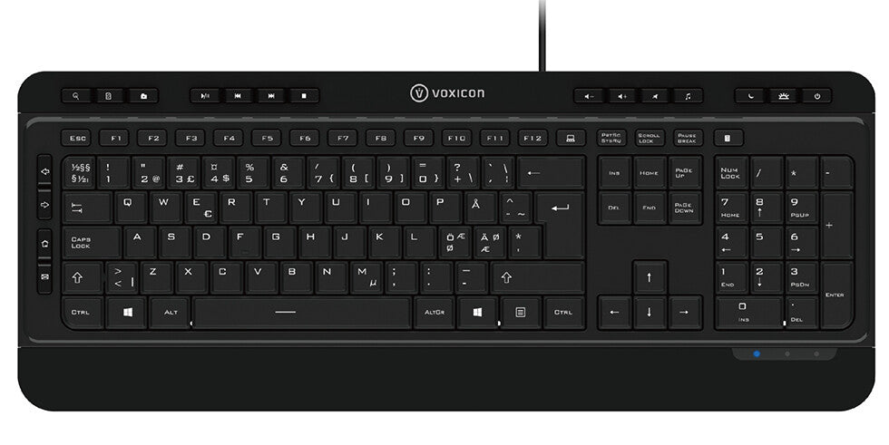 Voxicon DK-290W-B tangentbord USB QWERTY Nordic Svart