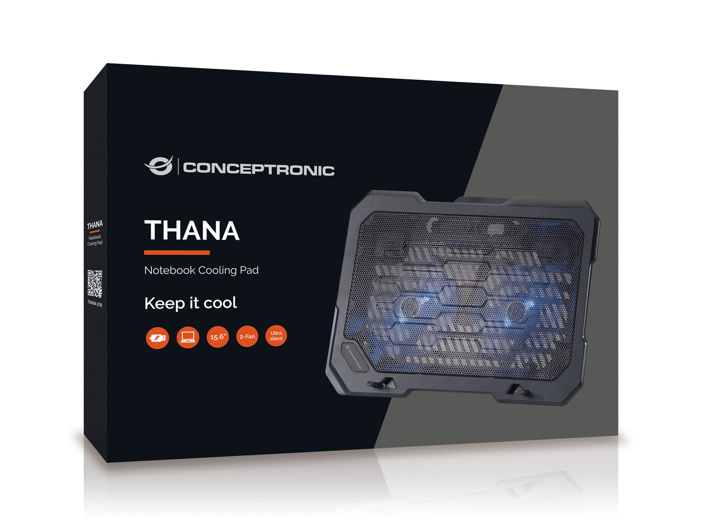 Conceptronic THANA01B kylningsdynor för bärbara datorer 39,6 cm (15.6") Svart
