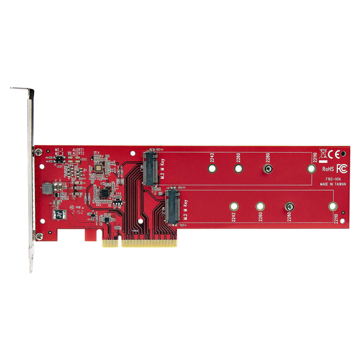 StarTech.com Dubbla M.2 PCIe SSD-adapterkort, PCIe x8/x16 till dubbla NVMe- eller AHCI M.2 SSD-diskar, PCI Express 4.0, 7,8 GBps/disk, bifurkation krävs - Windows-/Linux-kompatibel