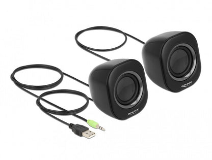 DeLOCK 27002 högtalare Svart, Grå Kabel 2 W