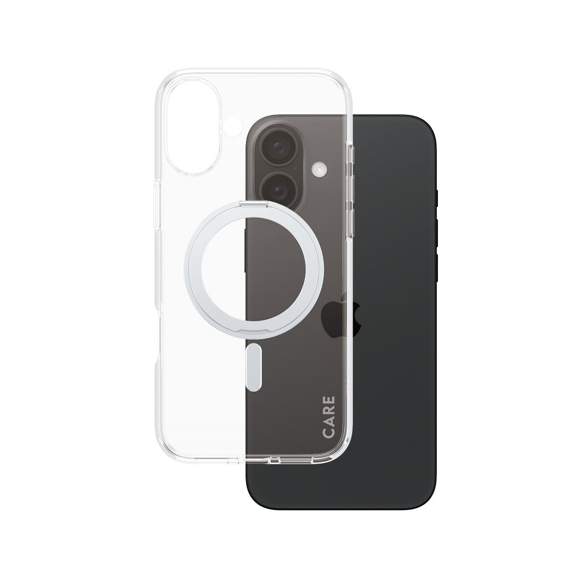 PanzerGlass CARE by ® Feature Case Transparent w. Silver Kickstand & MagSafe iPhone 16 Plus mobiltelefonfodral Omslag