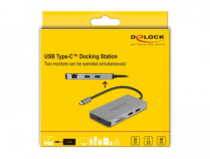 DeLOCK 87004 dockningsstationer för bärbara datorer Kabel USB 3.2 Gen 1 (3.1 Gen 1) Type-C Grå