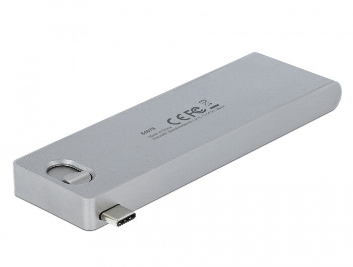 DeLOCK 64078 dockningsstationer för bärbara datorer USB 3.2 Gen 1 (3.1 Gen 1) Type-C Grå
