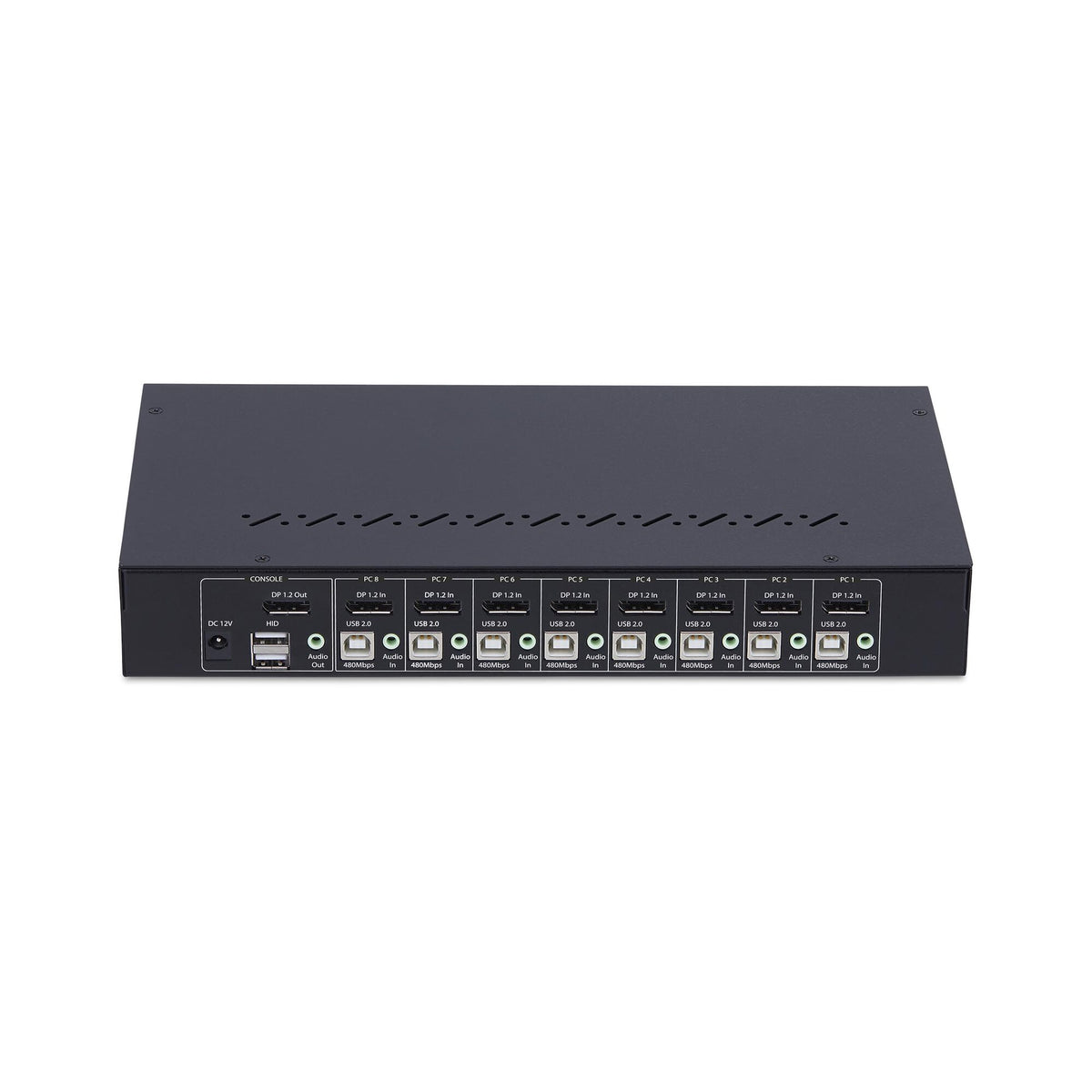 StarTech.com 8-portars DisplayPort KVM-switch med 1U-rackfästessats, 4K 60 Hz DP 1.2, tryckknapps- och snabbtangentväxling, 4-portars USB-hubb, OS-oberoende, TAA-kompatibel