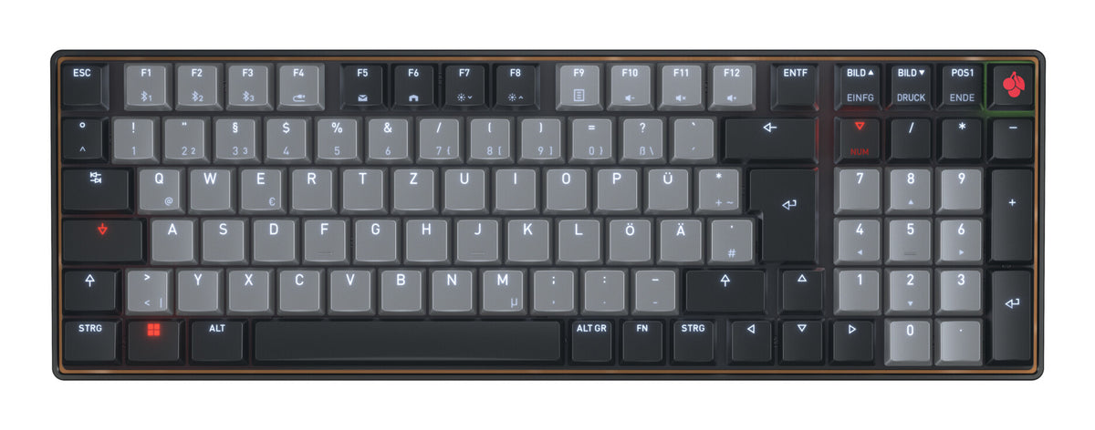 CHERRY KW 550 MX LP tangentbord Hem / Kontor USB + Bluetooth QWERTZ tyska Svart