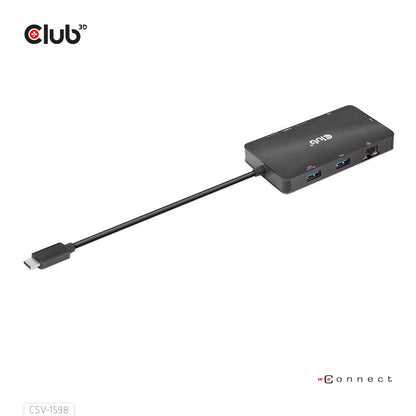 CLUB3D CSV-1598 dockningsstationer för bärbara datorer USB 3.2 Gen 2 (3.1 Gen 2) Type-C Svart