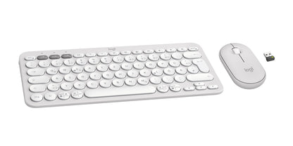 Logitech 920-012204 tangentbord Mus inkluderad Universal Trådlös RF + Bluetooth QWERTZ tyska Vit