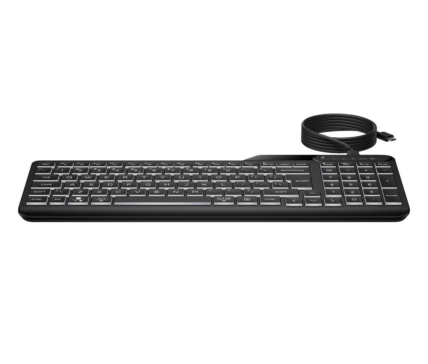 HP 405 bakgrundsbelyst och trådat tangentbord för flera enheter