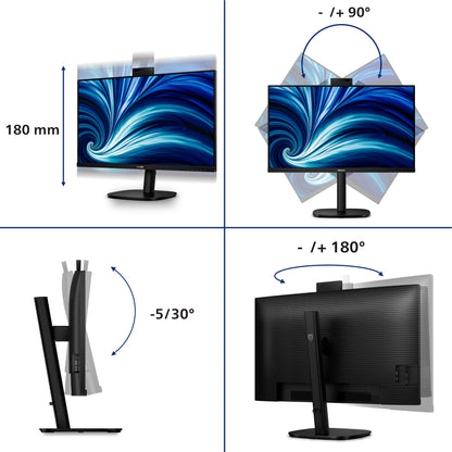 Philips 3000 series 32B2U3601H/00 platta pc-skärmar 80 cm (31.5") 2560 x 1440 pixlar Quad HD LCD Svart