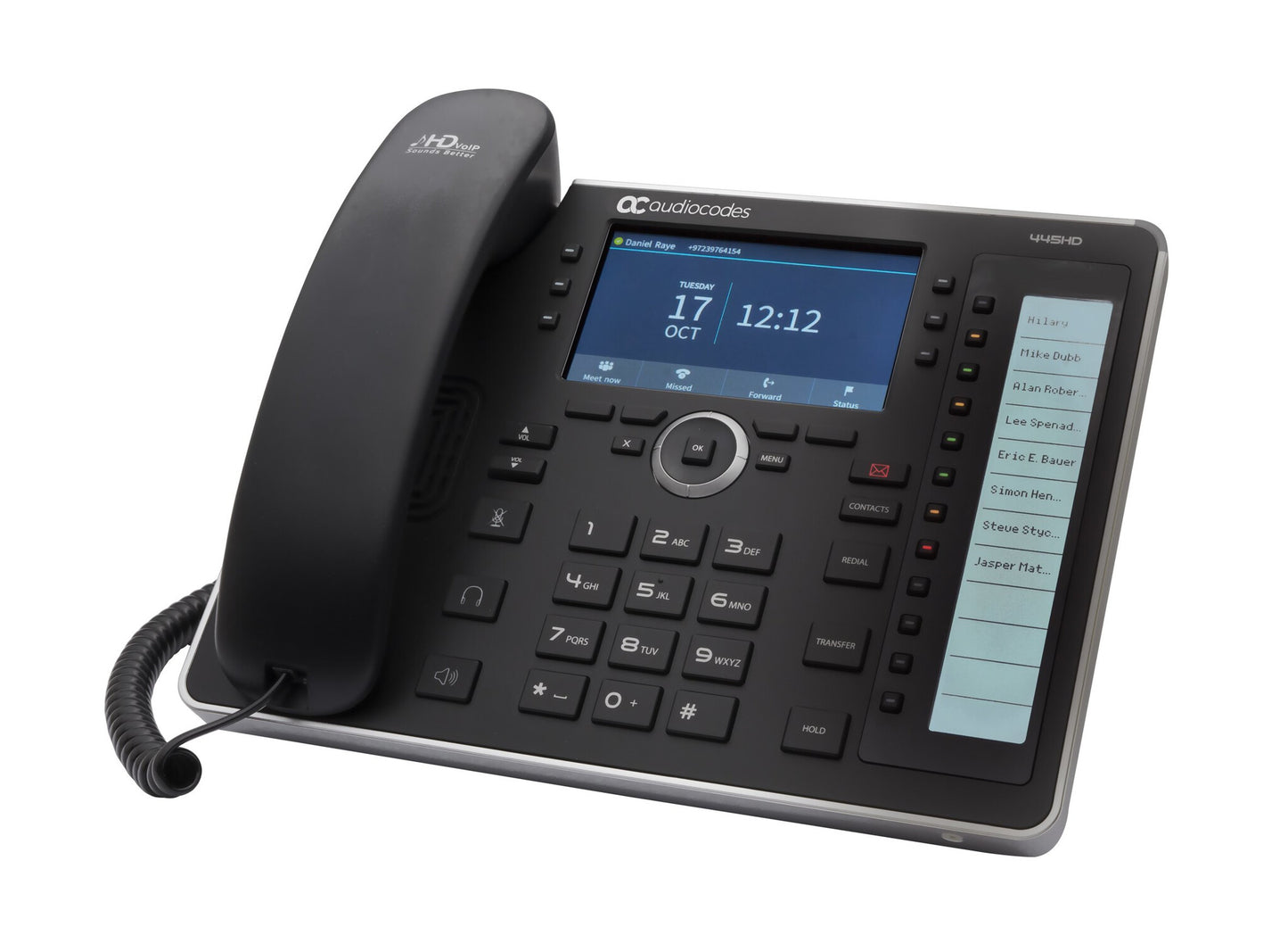 AudioCodes 445HD IP-telefoner Svart LCD Wi-Fi