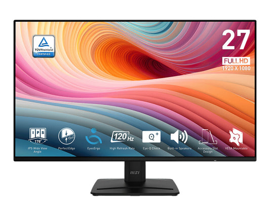 MSI PRO MP271A E2 platta pc-skärmar 68,6 cm (27") 1920 x 1080 pixlar Full HD LCD Svart