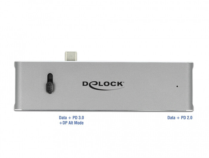 DeLOCK 87752 dockningsstationer för bärbara datorer Kabel USB 3.2 Gen 1 (3.1 Gen 1) Type-C Grå
