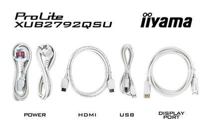 iiyama ProLite XUB2792QSU-W6 platta pc-skärmar 68,6 cm (27") 2560 x 1440 pixlar Quad HD LED Vit