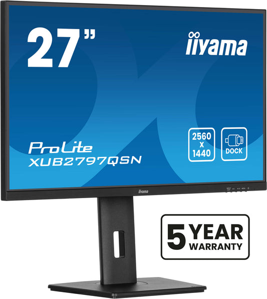 iiyama ProLite XUB2797QSN-B2 platta pc-skärmar 68,6 cm (27") 2560 x 1440 pixlar Quad HD LED Svart