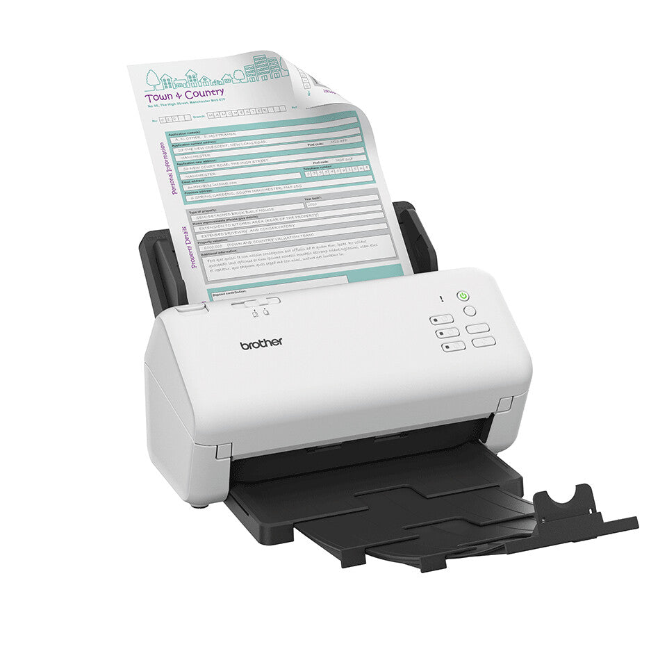 Brother ADS-4300N ADF-skanner 600 x 600 DPI A4 Svart, Vit