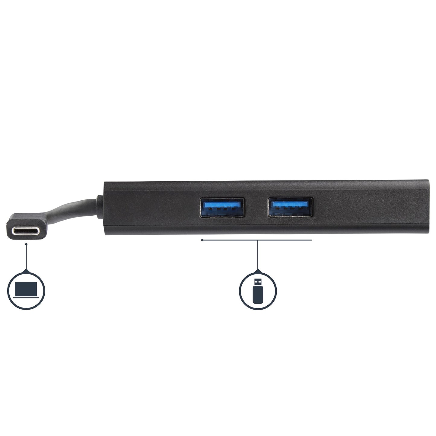 StarTech.com USB-C-multiportadapter med 4K HDMI - 2 USB-A-portar - 60 W PD - Svart