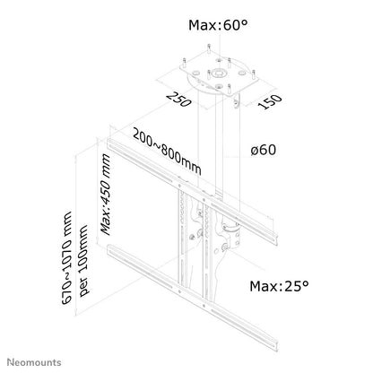 Neomounts PLASMA-C100BLACK tv-fäste 190,5 cm (75") Svart