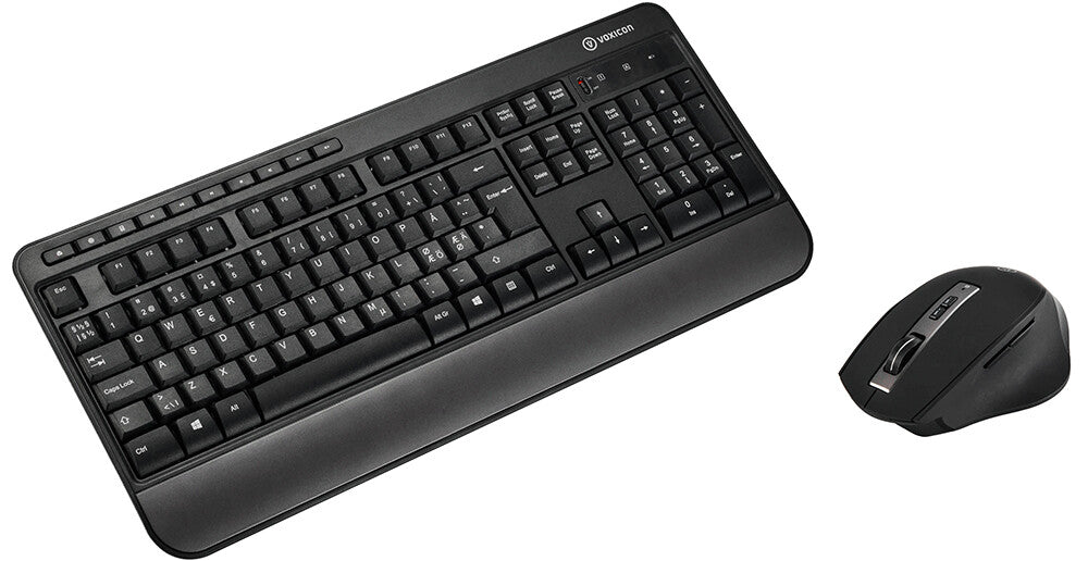 Voxicon 295WL tangentbord Mus inkluderad Kontor RF Trådlös QWERTY Nordic Svart
