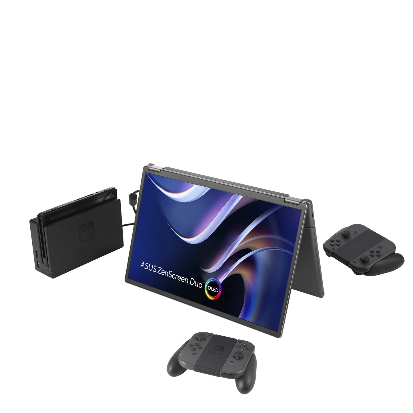 ASUS ZenScreen Duo OLED MQ149CD platta pc-skärmar 35,6 cm (14") 1920 x 1200 pixlar WUXGA Silver